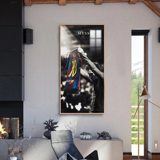 Lionel Messi Jersey Celebration Wall Art