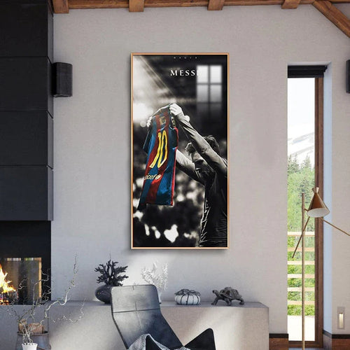 Lionel Messi Jersey Celebration Wall Art