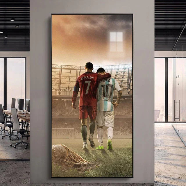 Messi vs Ronaldo GOAT Duo Wall Art