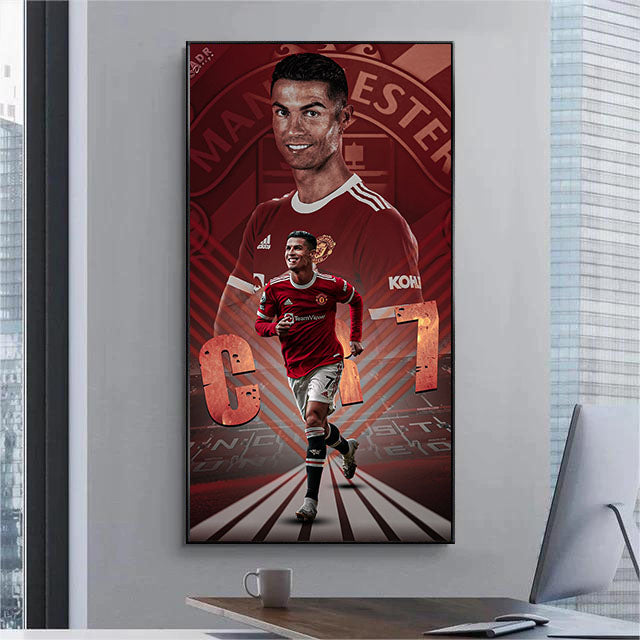 Cristiano Ronaldo CR7 Manchester United Football Wall Art