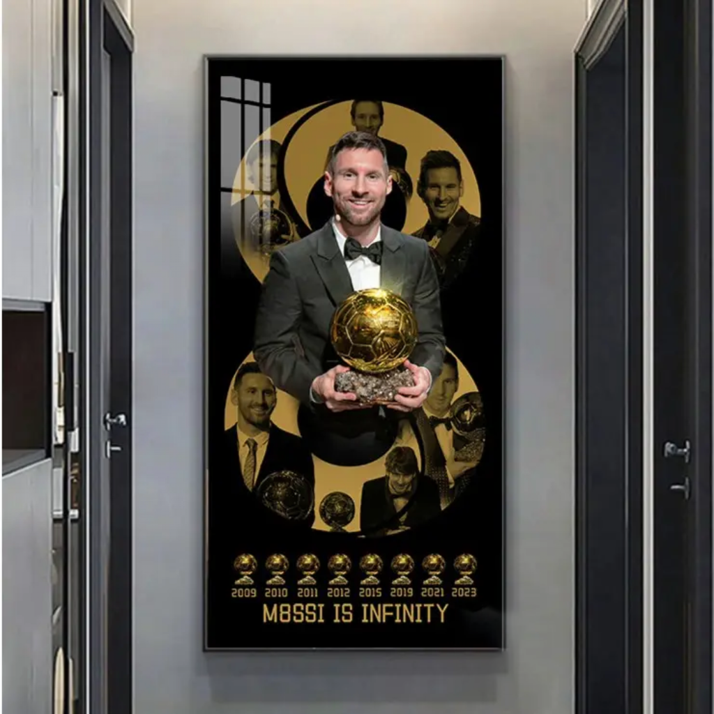 Lionel Messi Eight Ballon d'Or Awards Wall Art