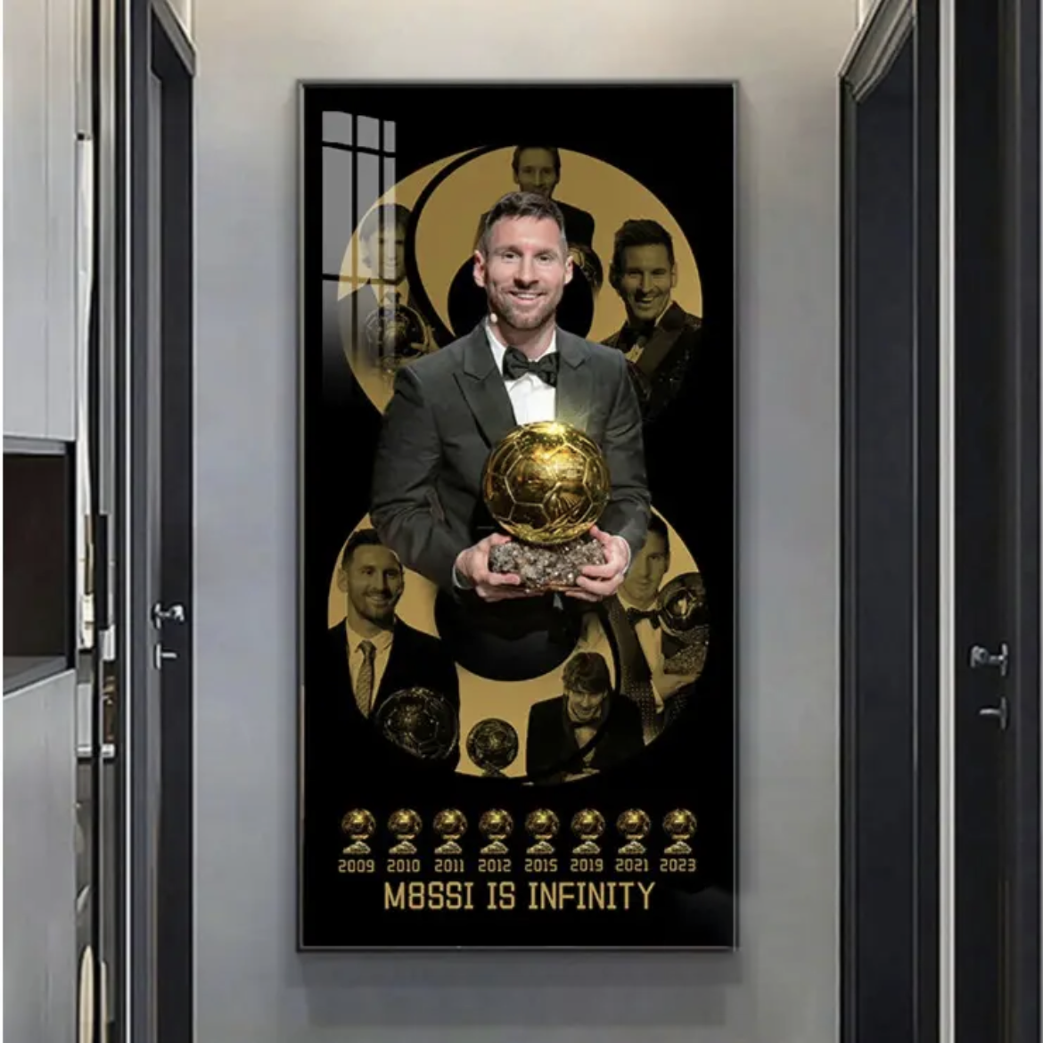 Lionel Messi Eight Ballon d'Or Awards Wall Art