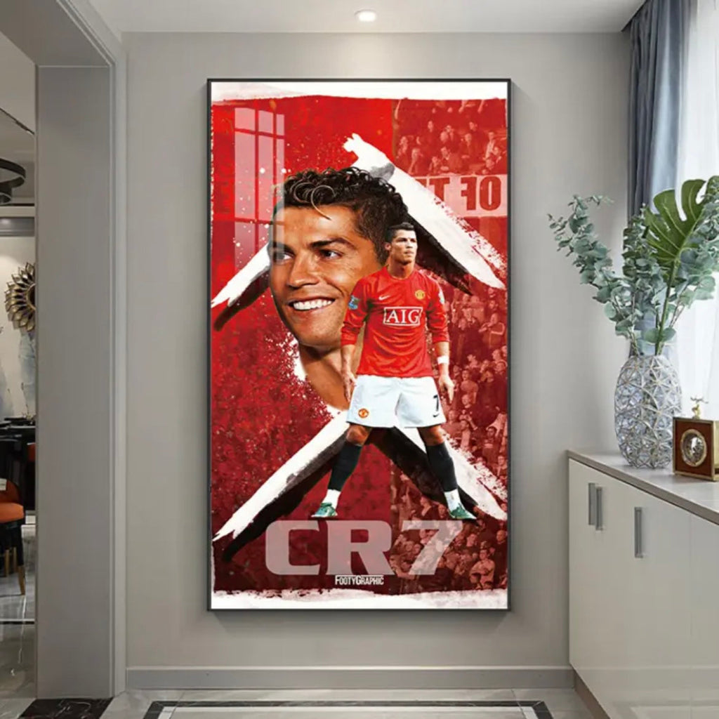 Cristiano Ronaldo CR7 Manchester United Football Wall Art
