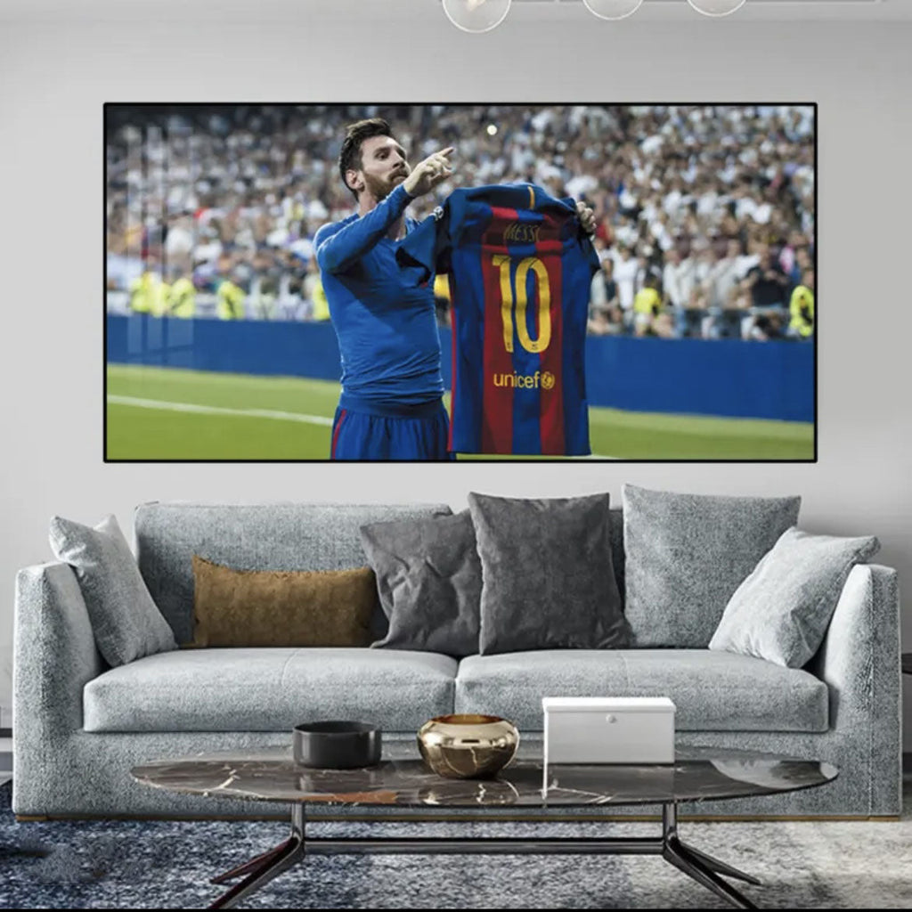 Lionel Messi Barcelona Jersey Celebration Wall Art