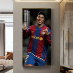 Ronaldinho & Lionel Messi — Vertical 1:2 Wall Art