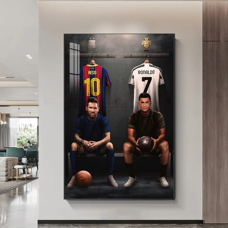 Messi vs Ronaldo Jersey Wall Art