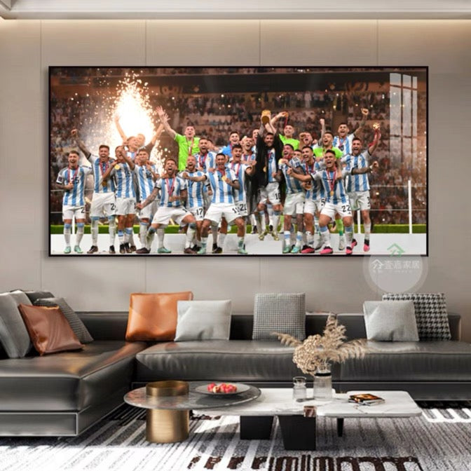 Argentina 2022 World Cup Team Photo — Messi Wall Art