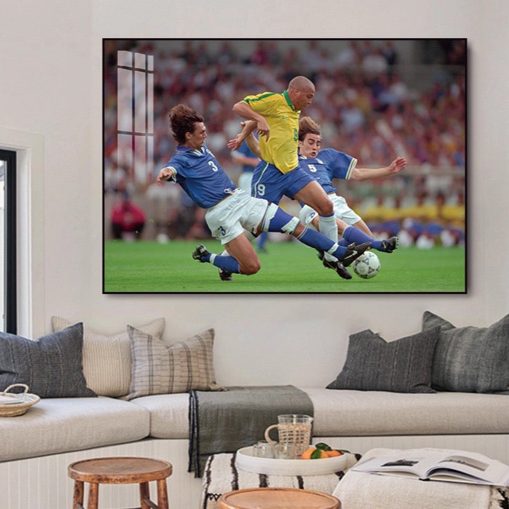 R9 Ronaldo Nazário “Century Double-Slide Tackle” - Horizontal 3:2 Wall Art