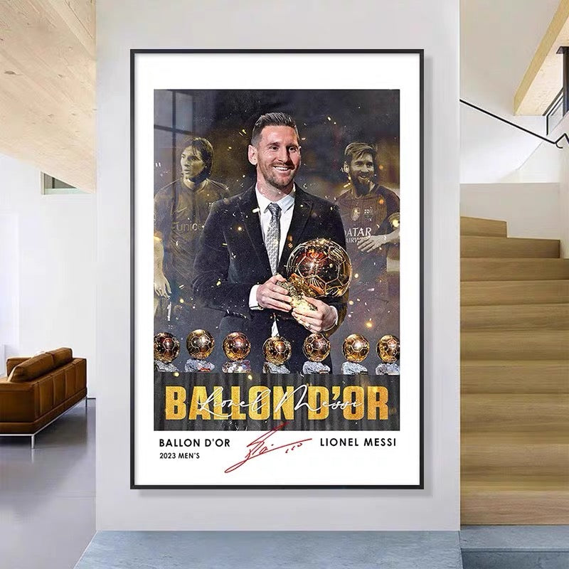 Lionel Messi 8 Ballon d'Or - Vertical 2:3 Wall Art