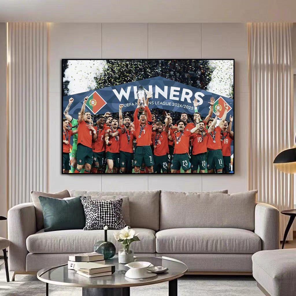 Cristiano Ronaldo – 2025 Nations League Champion with Portugal 2:3 Wall Art