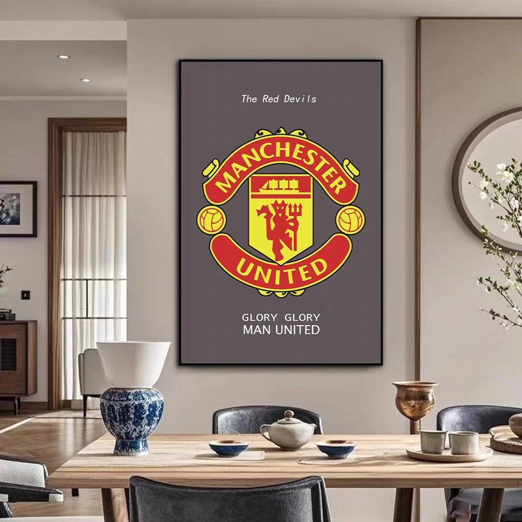 Football Club Crests — United, Milan, Barcelona & Madrid Wall Art