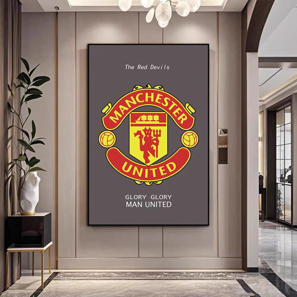 Football Club Crests — United, Milan, Barcelona & Madrid Wall Art