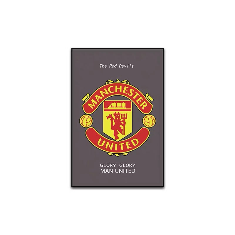 Football Club Crests — United, Milan, Barcelona & Madrid Wall Art