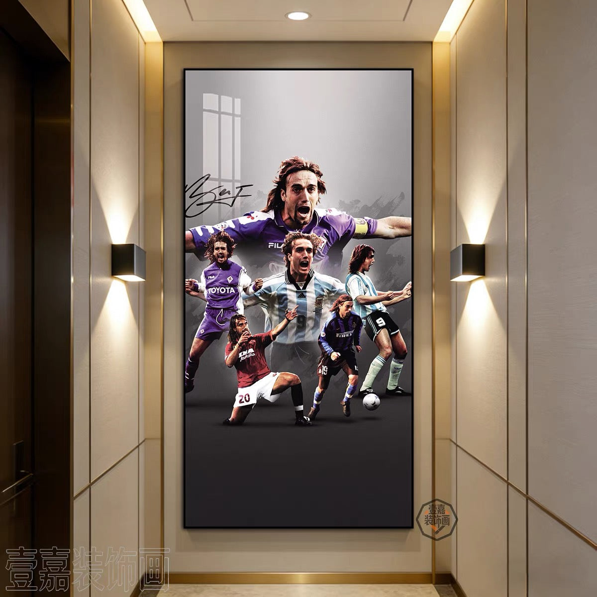 Gabriel Batistuta Fiorentina & Argentina — Vertical 1:2 Wall Art