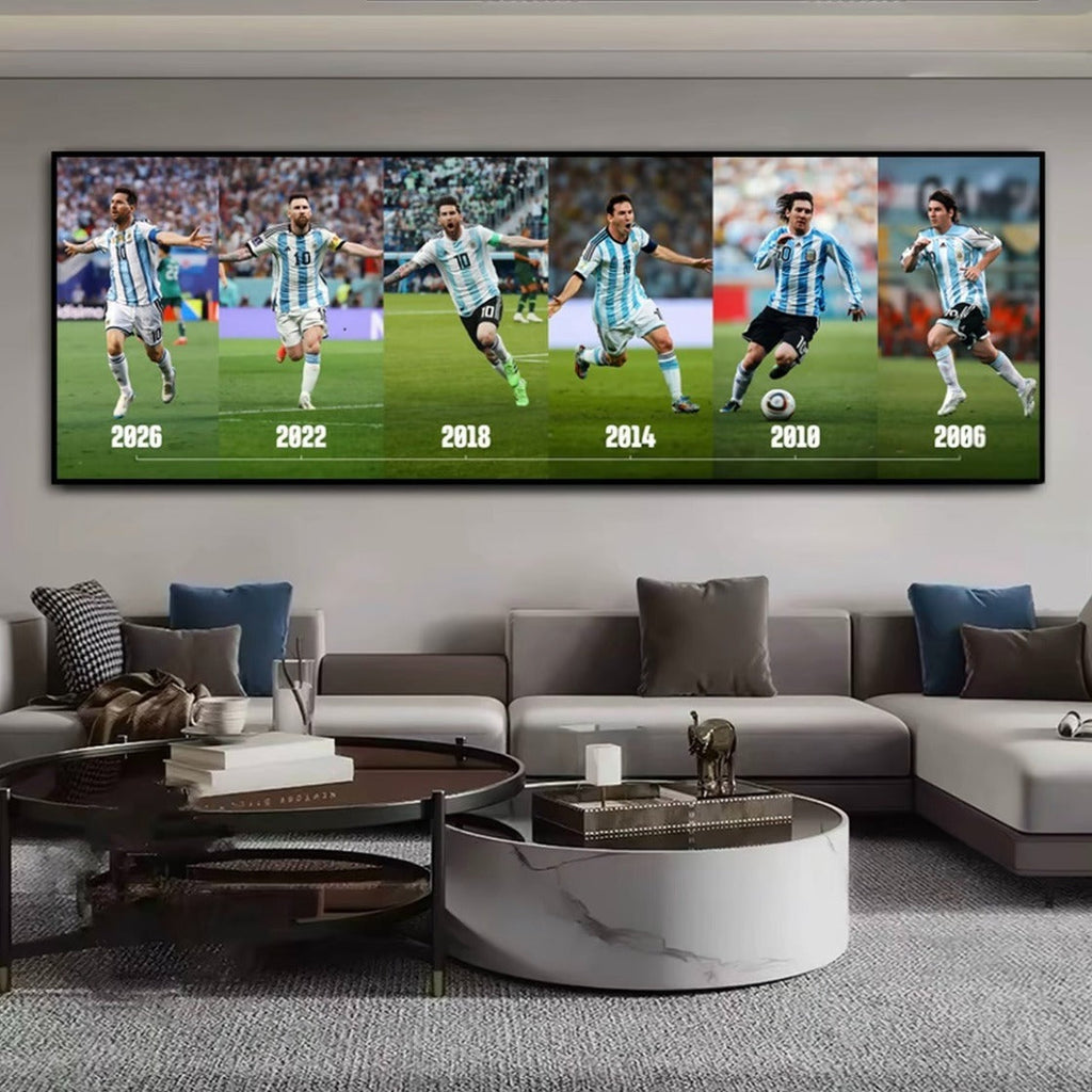 Lionel Messi Six World Cups (2006–2026) Wall Art