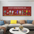 Football Legends Career Evolution — Ronaldo, Messi, Mbappé & Neymar Wall Art