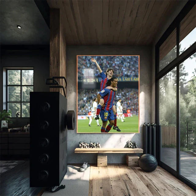 Lionel Messi 2022 World Cup Trophy Lift Wall Art