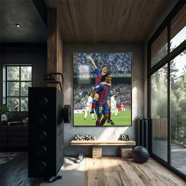 Lionel Messi 2022 World Cup Trophy Lift Wall Art