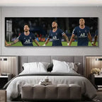 Messi, Neymar & Mbappé — Horizontal 3:1 Wall Art